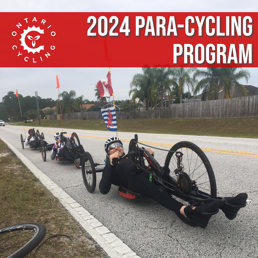 Para cyclists smiling on the road